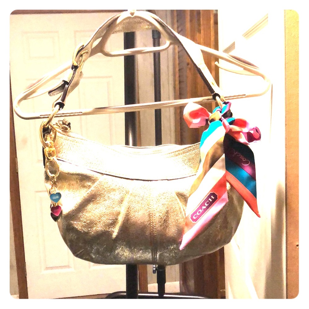 ALL AUTHENTIC Coach handbag, scarf & purse charm